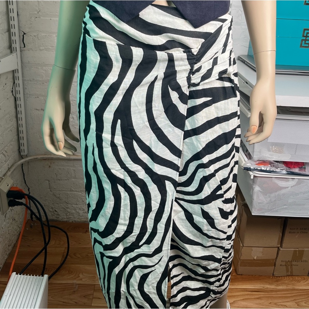 Zara Zebra print flowy maxi skirt